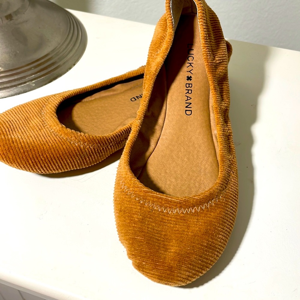 Lucky brand NWOT brown Swede flat 5.5